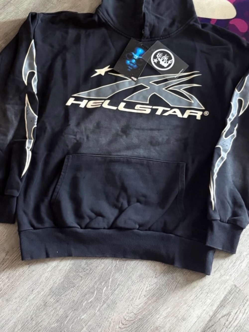 XOXO Black Hoodie with Metallic Silver Logo